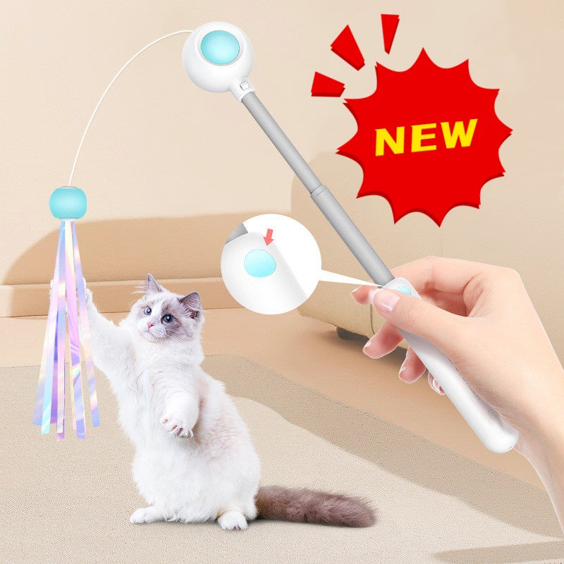 Retractable Cat Wand Toys Gravity Pet Laser