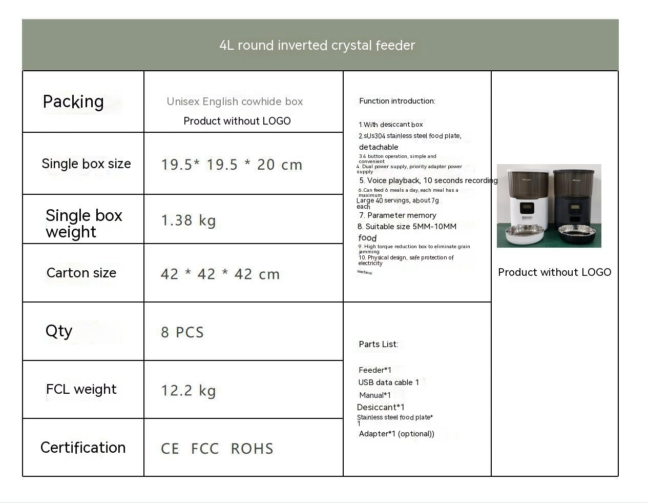 Cat And Dog Smart Automatic Pet Feeder